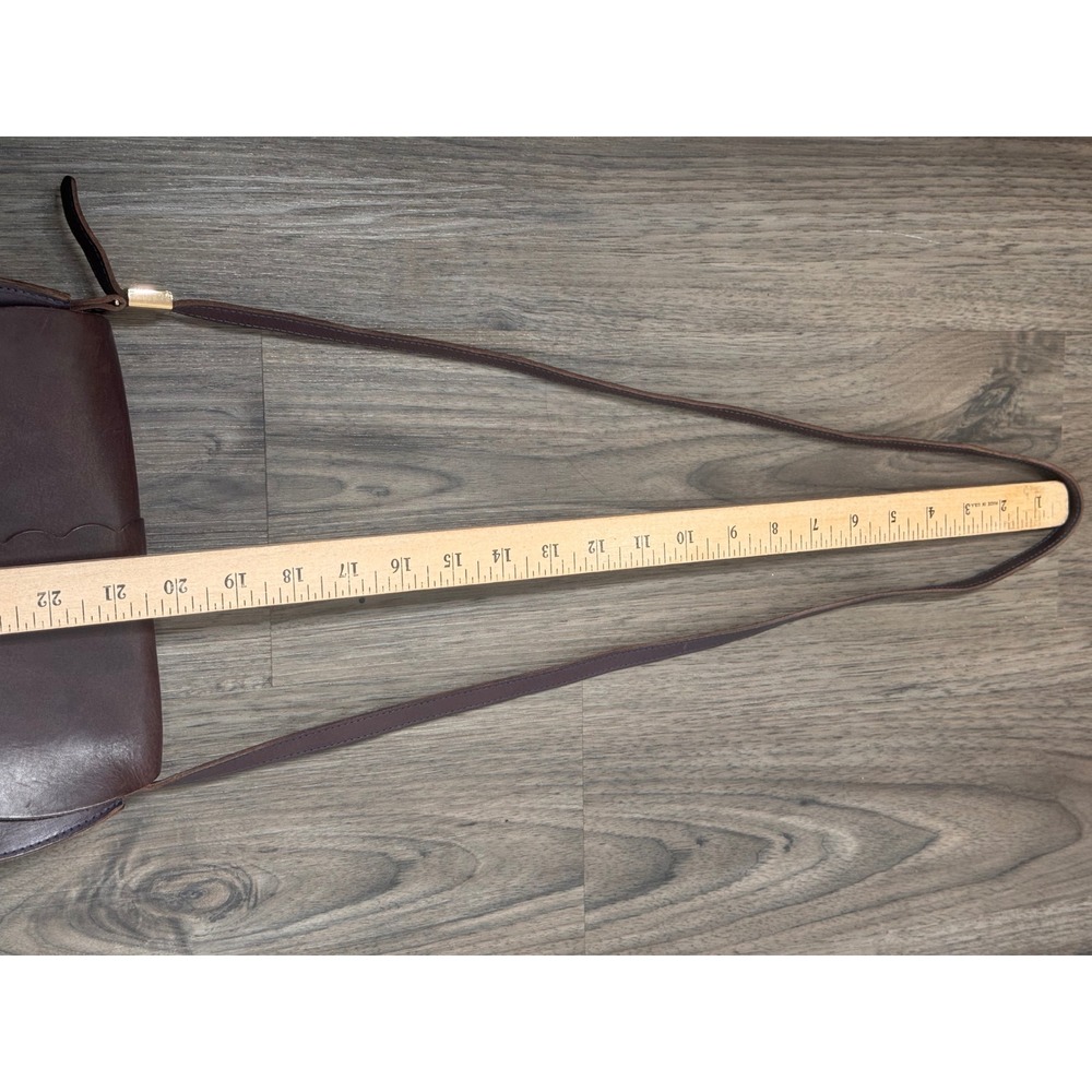 Clare V Shoulder Bag Brown Leather Saddle Crossbody French Girl Quiet Luxury - Picture 5 of 12